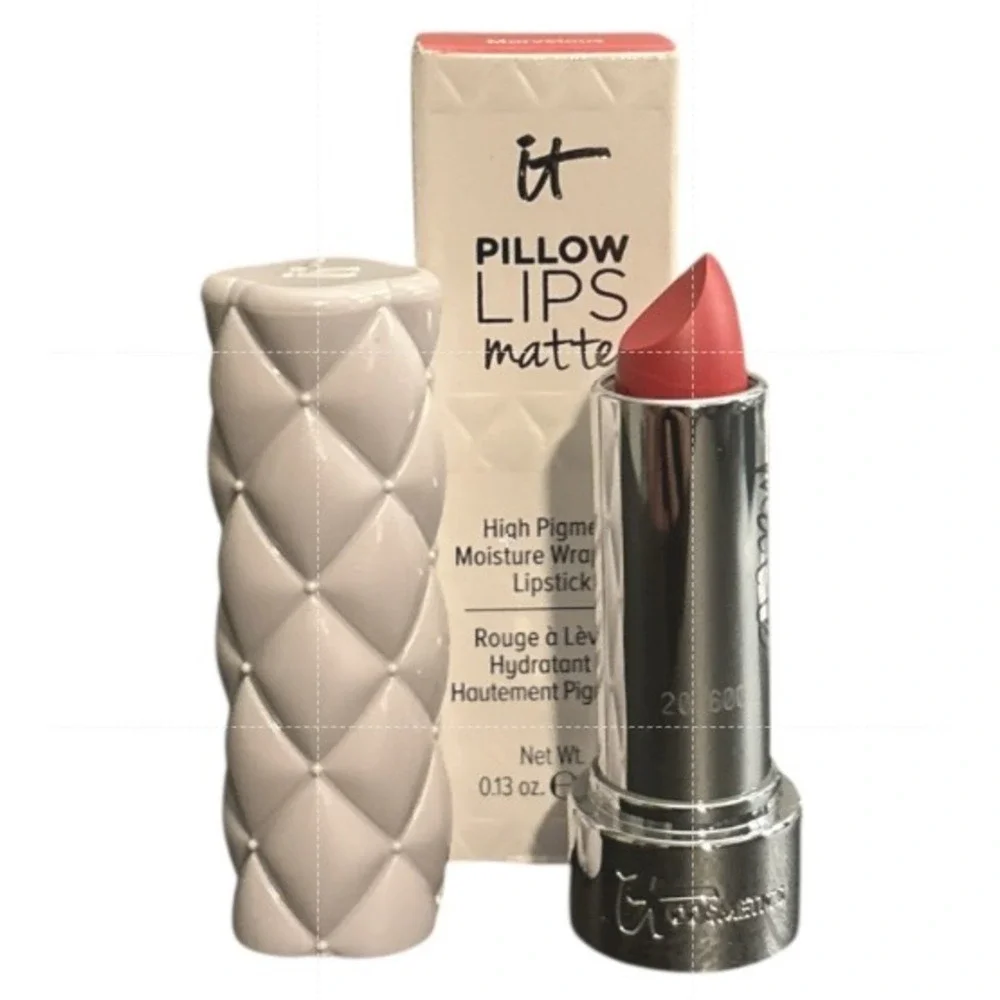 It Cosmetics Pillow Lips Matte High Pigment Lipstick Marvelous Pink Red 0.13 oz